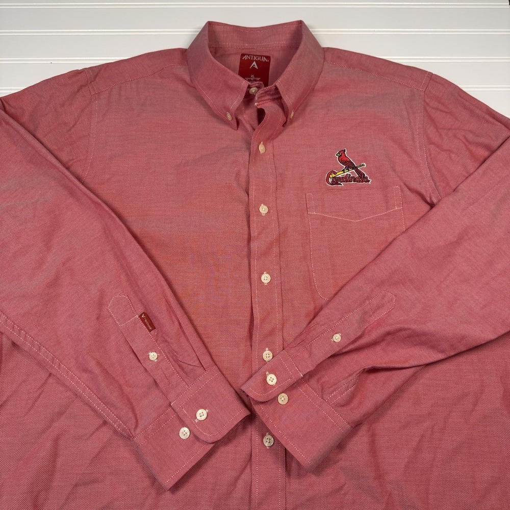 Antigua St. Louis Cardinals Button Up Long Sleeve Shirt Men's XL Red GUC‎ - Picture 7 of 7